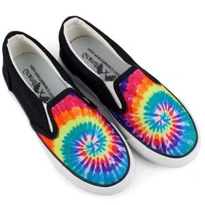 Tie Dye Vans by LaForst | colorful slip on shoes | Festival wear